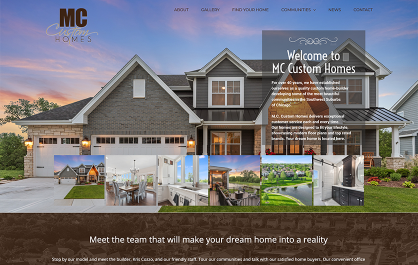 MC Custom Homes website